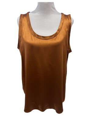 Lafayette 148 Silk Copper Sleeveless Shell Size XL